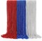 144pc Patriotic Bead Necklaces - Bulk Red, White & Blue Metallic July 4th Parade Throws